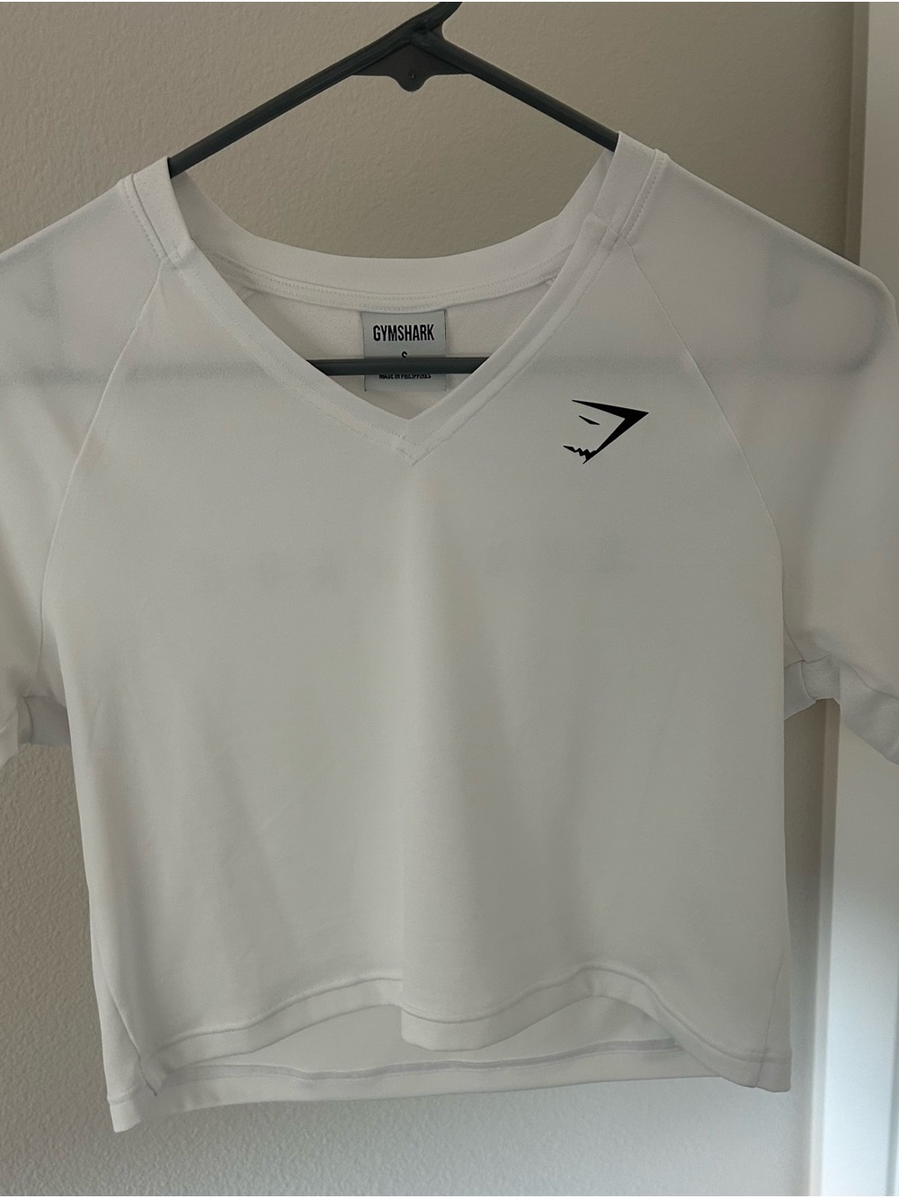 Gymshark White Athletic Top with Tag Detail